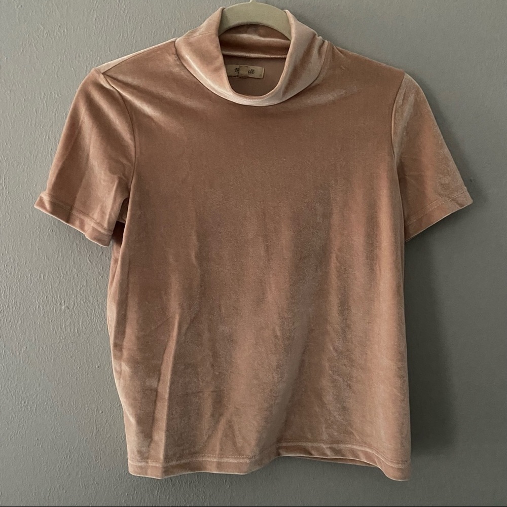 Madewell Velvet Mock Turtle Neck Top - Picture 2 of 6